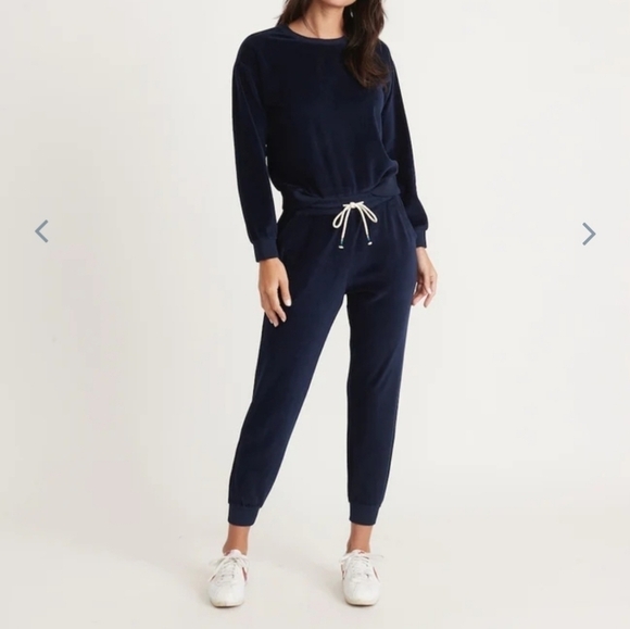 MARINE layer Moonlight Velour Jogger in Navy